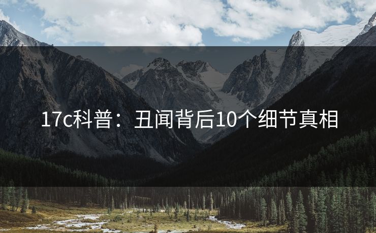17c科普：丑闻背后10个细节真相