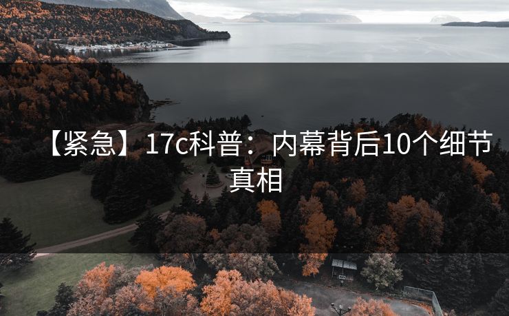 【紧急】17c科普：内幕背后10个细节真相