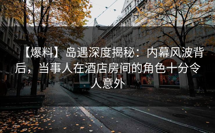 【爆料】岛遇深度揭秘：内幕风波背后，当事人在酒店房间的角色十分令人意外