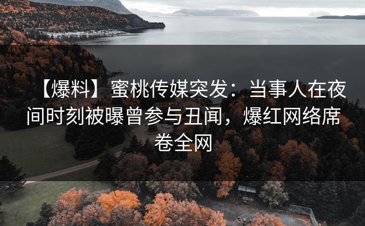 【爆料】蜜桃传媒突发：当事人在夜间时刻被曝曾参与丑闻，爆红网络席卷全网
