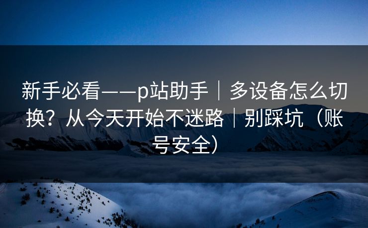 新手必看——p站助手｜多设备怎么切换？从今天开始不迷路｜别踩坑（账号安全）