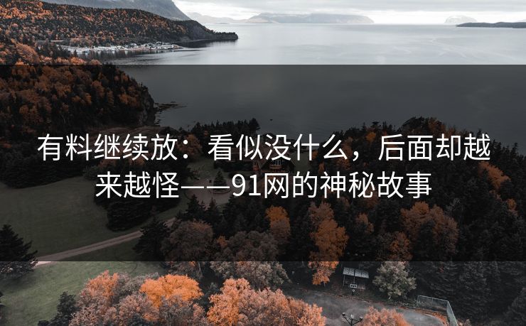 有料继续放:看似没什么,后面却越来越怪——91网的神秘故事
